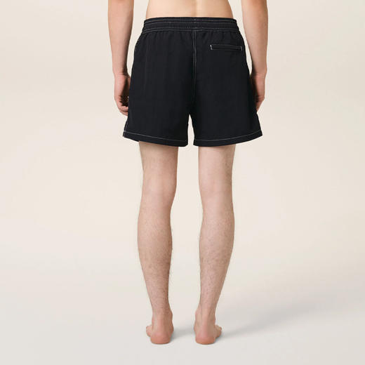 AMI 男士心形徽标刺绣休闲短裤 黑色 HBW006 PA0027 001 商品图2