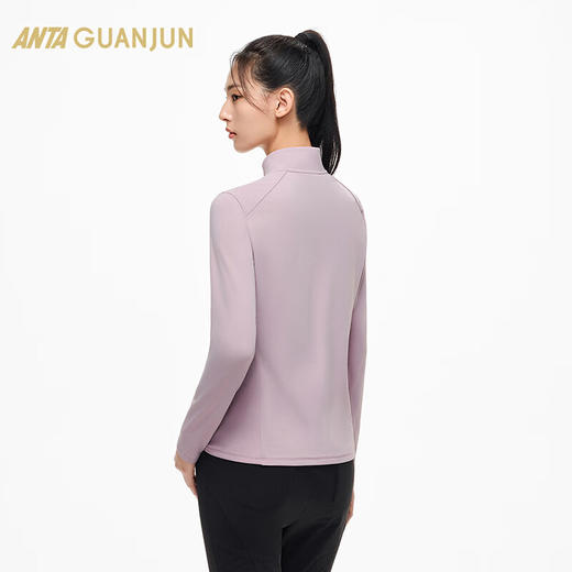 安踏（ANTA）冠军全天候系列 长袖针织衫女士加绒保暖半拉链长T恤162510405 商品图1