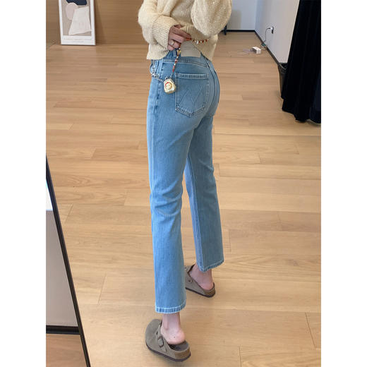 缪斯微喇裤！2025新款四面弹高腰显瘦九分喇叭裤春季小个子牛仔裤！ 商品图3