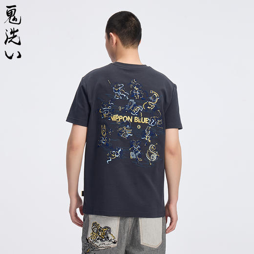ONIARAI/鬼洗25春夏新品泥棒蓝十二神位绣花短袖男式T恤 25NOB32 商品图1