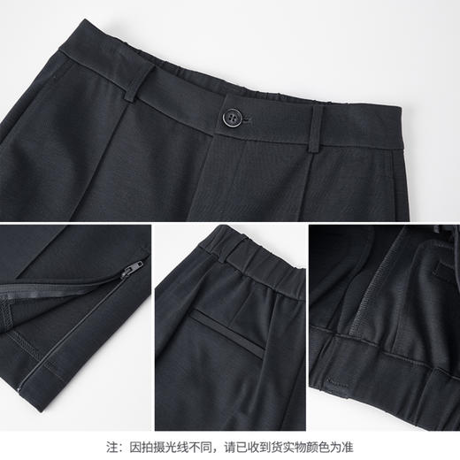 【商场同款】CNT5393 “精致通勤西裤” 石墨灰色前中捏梗直筒裤 商品图9