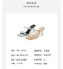 westory女鞋2023夏季新款方头高跟细跟进口胶片羊皮垫饰扣一字带凉鞋61501 商品缩略图4