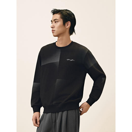 GXG男装 圆领渐变染色卫衣通勤长袖上衣撞色卫衣 2025春季热卖 商品图4