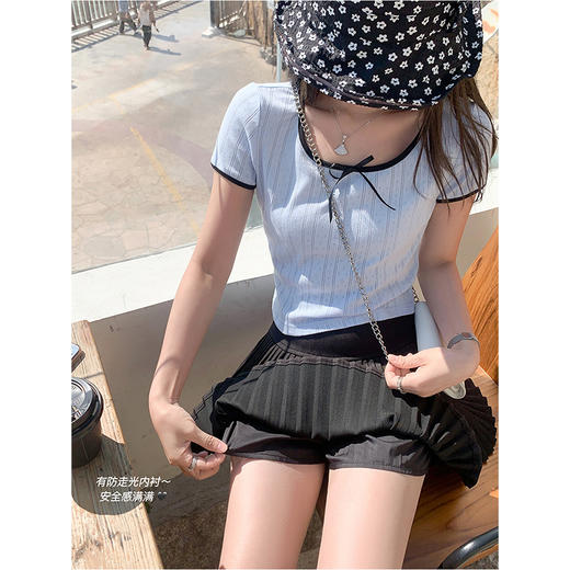 <曾小咸推荐>现货秒杀！卖完不补 ！微信打折价！蝴蝶结短款短袖T 日常79.99/件 立减40 秒杀39.99/件！！ 商品图1