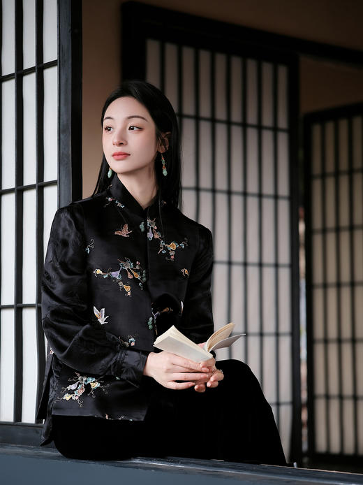 下架|盛唐牡丹| 真丝加密缎葫芦纹马甲 商品图3