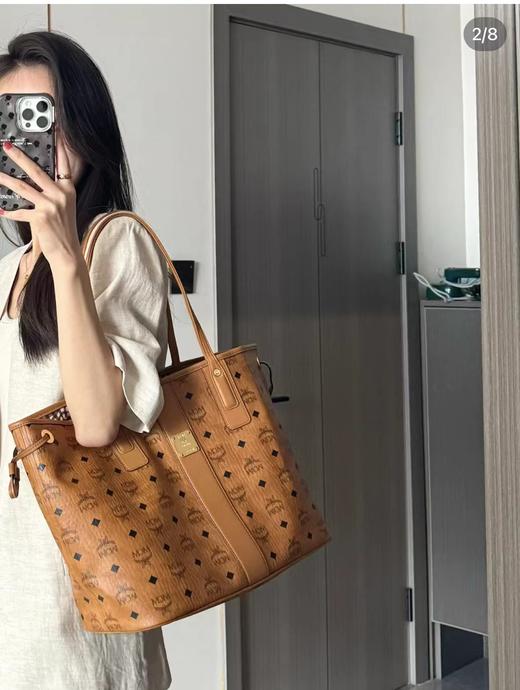 D030633大容量日常通勤老花加长肩带托特包单肩包 商品图0