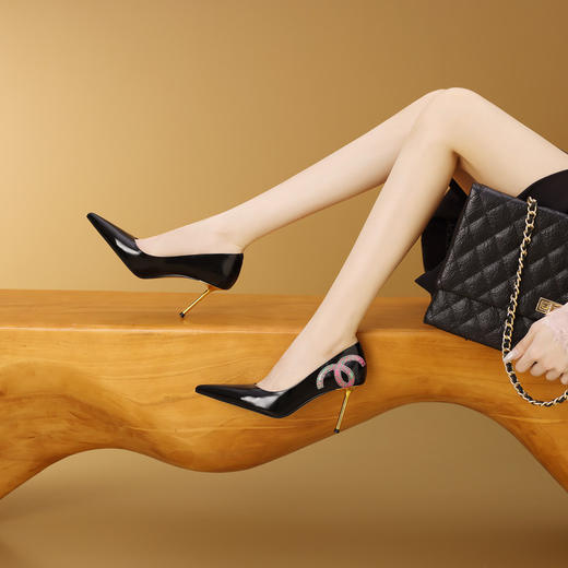 【预售7天】银色细跟高跟鞋女春季新款法式时尚铁根单鞋CX&CX081-3 商品图0