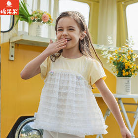 棉果果夏季商场专柜同款女童假两件套T恤M222140225300