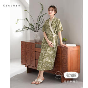 可人儿小众设计师新款泡泡绵女士睡衣夏季少女睡裙可外穿家居服