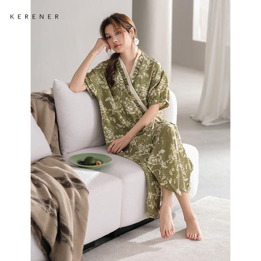 可人儿小众设计师新款泡泡绵女士睡衣夏季少女睡裙可外穿家居服 商品图1