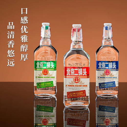 北京二锅头出口小方瓶清香型白酒42度粮食酒三色混标500ml*12瓶装金奖小方瓶 商品图5