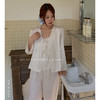 【一缕清风】2025春夏新款仿丝三件套家居服套装女 吊带+长袖+长裤 可外穿休闲套装睡衣 商品缩略图0
