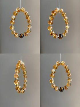 金银满库~千金天然黄塔晶/金虎眼/925银配件水晶手串 财富吸引  低调招米