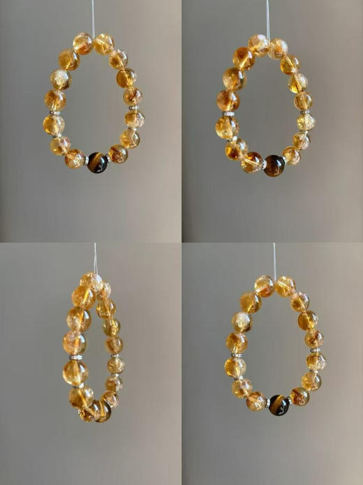 金银满库~千金天然黄塔晶/金虎眼/925银配件水晶手串 财富吸引  低调招米 商品图0