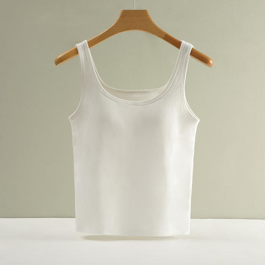 【买1送1】免Bra纯棉吊带背心 7A纯棉K菌面料，内置3D立体固定杯垫 一秒聚拢，经典H版型+加长下摆=视觉显瘦显高，大U领、一字型加宽肩带纯欲风满满 商品图5