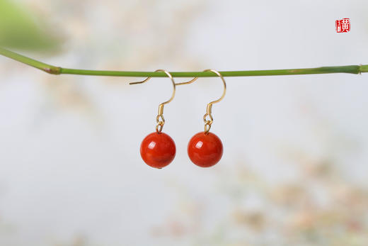 南红耳坠【妍兮】，925银镶 商品图3
