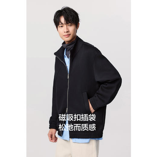 棉仓356808002-new-重磅五明治空气层立领开衫卫衣 商品图3