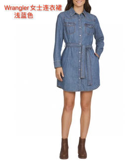 Wrangler女士长袖牛仔连衣裙！！特惠热推！美国直邮特价只要298元/件