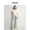 VIMAGE纬漫纪法式V领泡泡袖显瘦短袖压褶设计上衣女2025夏季新款V2309909 商品缩略图0