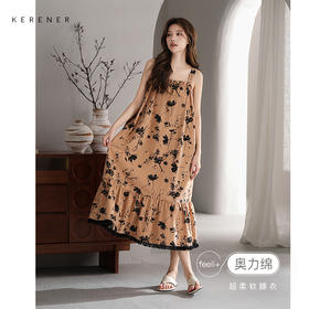 可人儿小众设计师新款奥力绵女士睡衣夏季吊带少女睡裙可外穿家居