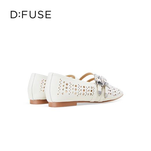 Dfuse迪芙斯2025春季新款透气平底鞋镂空方跟圆头玛丽珍洞洞鞋DFD1111002 商品图8