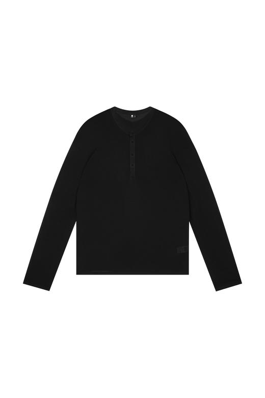 oneup天丝羊毛亨利领长袖T恤 商品图6