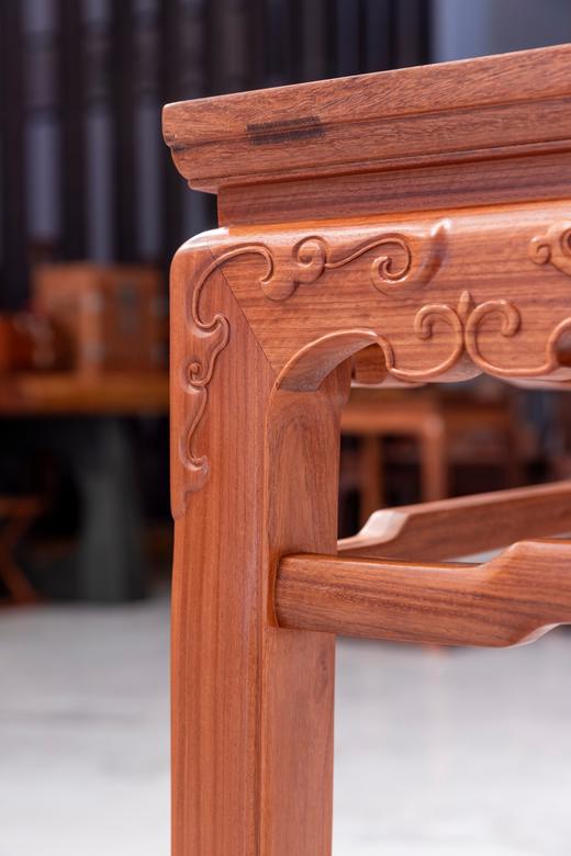 红桥红  家具严选  缅甸花梨(大果紫檀）  【91 螭龙纹 方桌 满水波独板】 商品图3