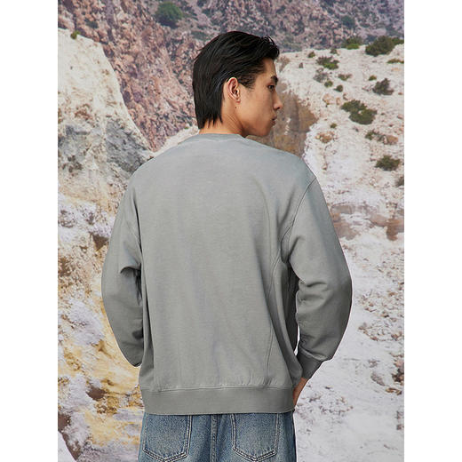 GXG男装 圆领字母印花分割线卫衣通勤长袖上衣 2025春季热卖 商品图3