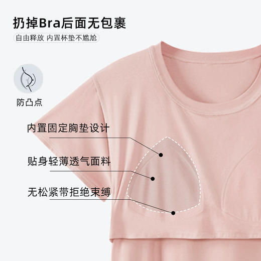 洁丽雅夏季新款莫代尔大码连体舒适亲肤透气可外穿睡衣睡裙家居服 商品图4