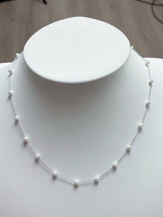 【三八女王节】天然淡水珍珠项链 满天星项链 正圆 小米珠 925银 4mm现货 商品图1