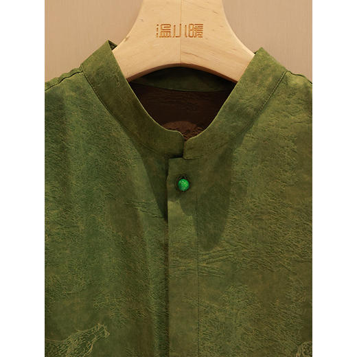 【抖音专属】新中式男衬衣（25710902-松绿-奢定款） 商品图3