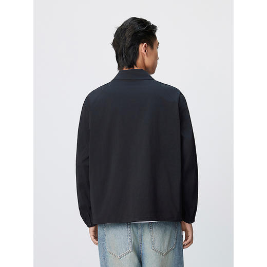 GXG男装 微皱感印花简约潮流时尚衬衫式翻领夹克外套25年春热卖 商品图4