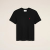 【一】AMI 男士心形徽标刺绣棉质圆领短袖T恤 黑色 BFUTS035 724 001 商品缩略图0
