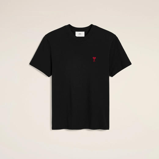 【一】AMI 男士心形徽标刺绣棉质圆领短袖T恤 黑色 BFUTS035 724 001 商品图0