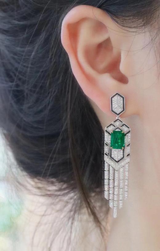 2.88ct刻面祖母绿耳坠 商品图3