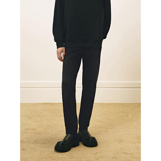 GXG男装 黑色修身牛仔裤弹力休闲裤通勤男小脚长裤 2025春季热卖 商品图2