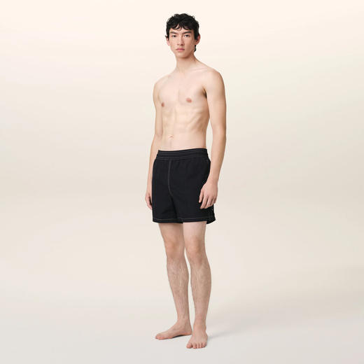 AMI 男士心形徽标刺绣休闲短裤 黑色 HBW006 PA0027 001 商品图3