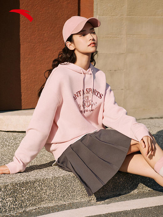 【299任选2件】安踏休闲套头卫衣女款春季连帽长袖上衣162518718S 商品图1