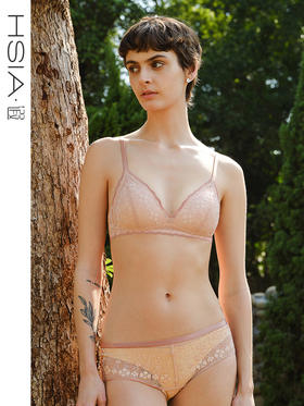 【小花漾】遐法式内衣女2025年夏性感蕾丝薄款无钢圈中小胸文胸罩