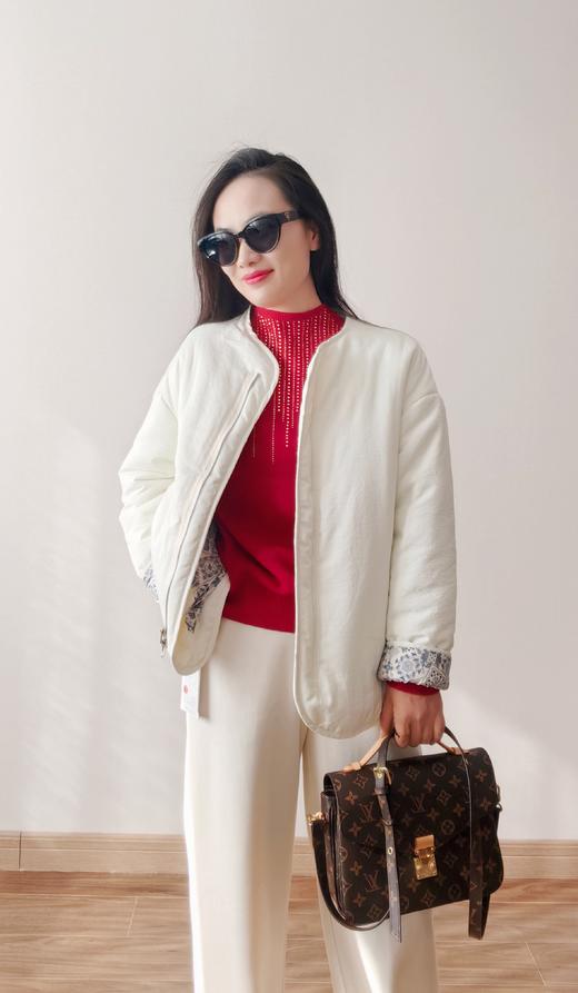 白百合同款腰果花内衬简约小棉袄 商品图10