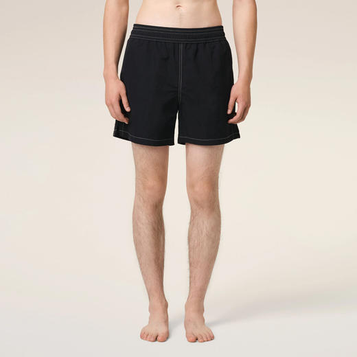 AMI 男士心形徽标刺绣休闲短裤 黑色 HBW006 PA0027 001 商品图1