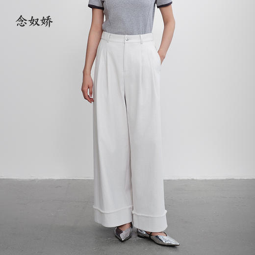 【商场同款】CNT5387 “静奢西裤” 冰川灰 后腰松紧阔腿裤 商品图6