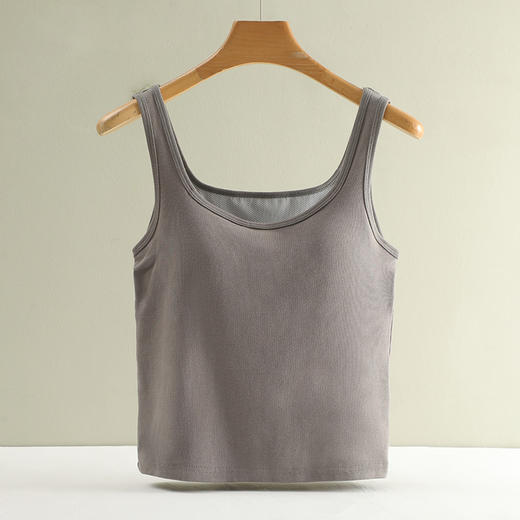【买1送1】免Bra纯棉吊带背心 7A纯棉K菌面料，内置3D立体固定杯垫 一秒聚拢，经典H版型+加长下摆=视觉显瘦显高，大U领、一字型加宽肩带纯欲风满满 商品图6
