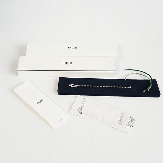 【95新】FRED斐登Force 10系列0B0077  18K白金满钻中号Force 10马蹄扣手链中性款现售价：24500！020325TB10 商品图1