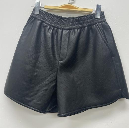 19 WS格纹百搭加绒皮短裤31030（黑）冬季310094032105 商品图0