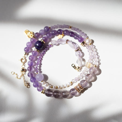 「Wellness · 知足常乐」紫色系手串（三圈）/可作项链 商品图1