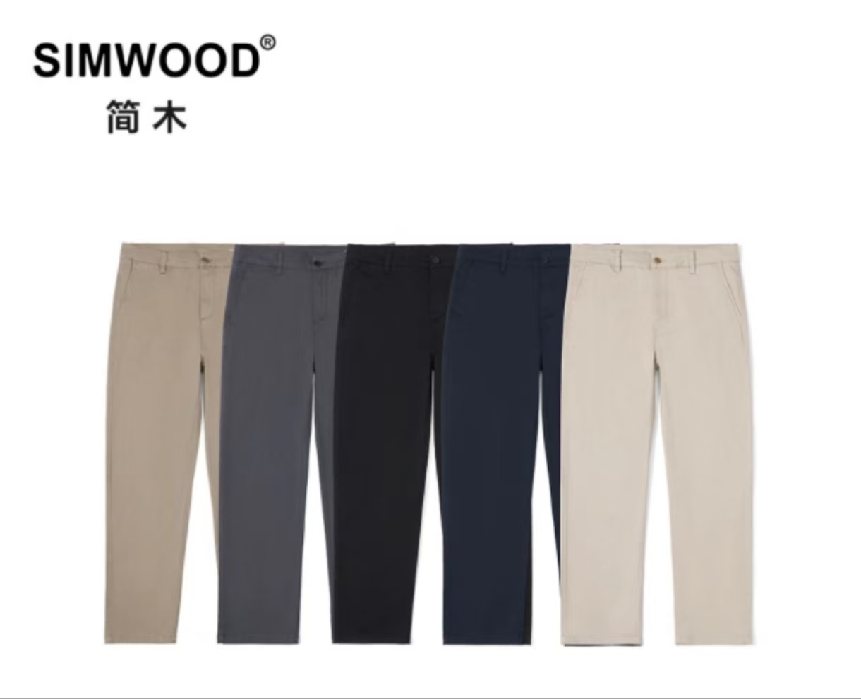 SIMWOOD/简木CT03合体锥形250g第八代经典水洗微弹休闲裤SN130006