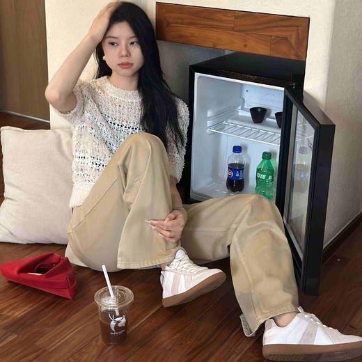 顺丰包邮洛诗琳15502春夏新款设计感双口袋直筒微喇牛仔裤女58284 商品图2