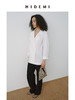 HIDEMI【当当同款】甄选长绒棉不易皱白色极简设计感不对称大翻领外套式衬衫 商品缩略图5