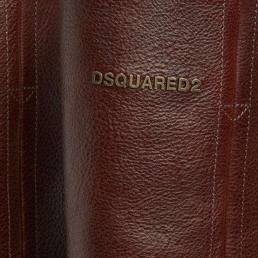 DSQUARED2 女士金属字母徽标皮革中跟长靴 棕色 BOW0020 12904543 5080 商品图3